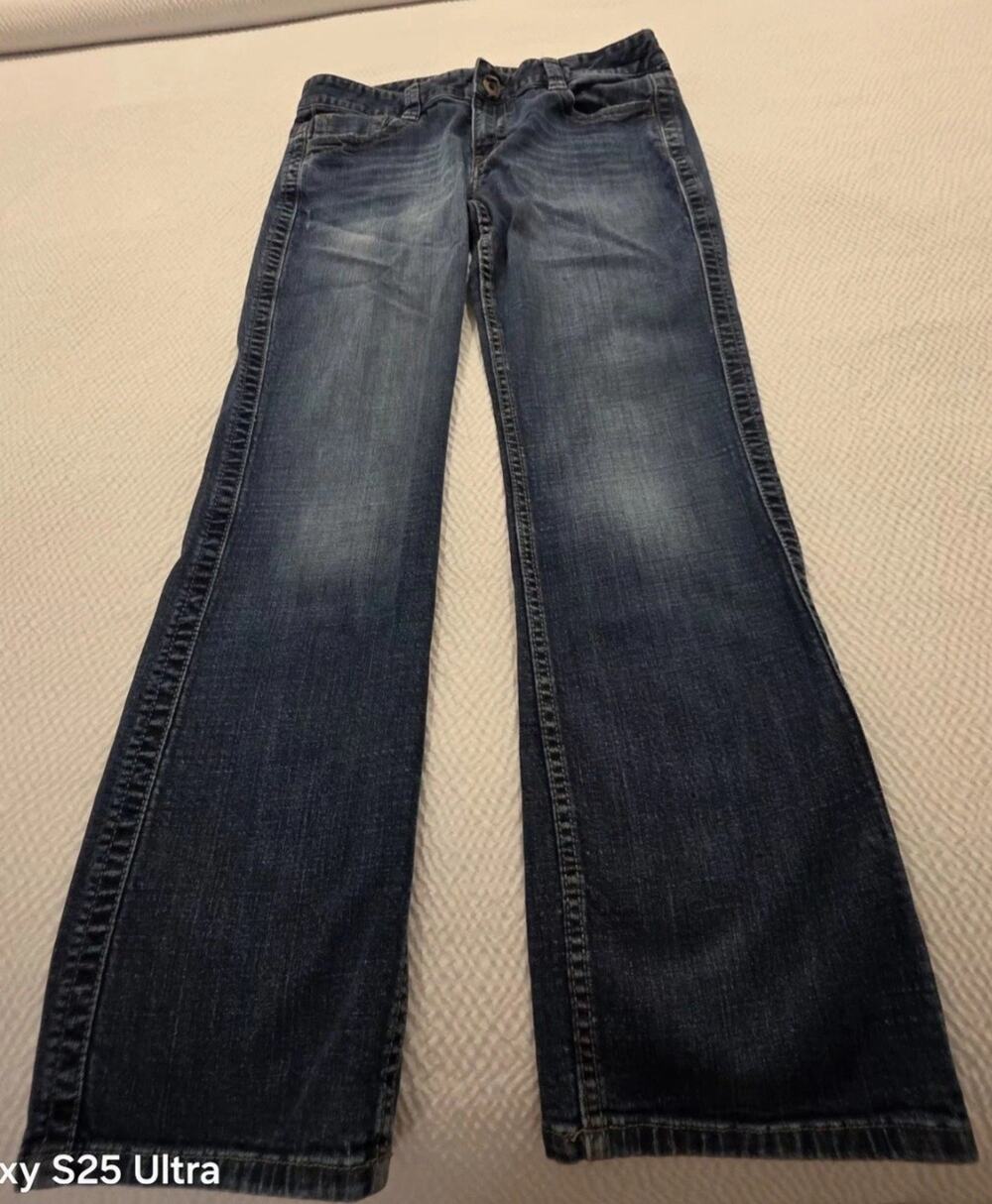 Vtg Y2K Calvin Klein Lean Boot Jeans Medium Wash Embroidered Button Pocket 12